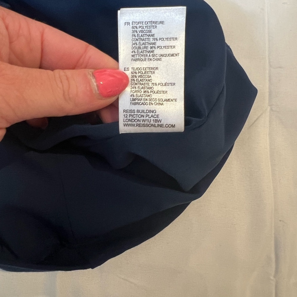 Reiss Dress Blue Womens Size 8 Body Mesh Design Long Sleeve Occasion Wear - Picture 16 of 16